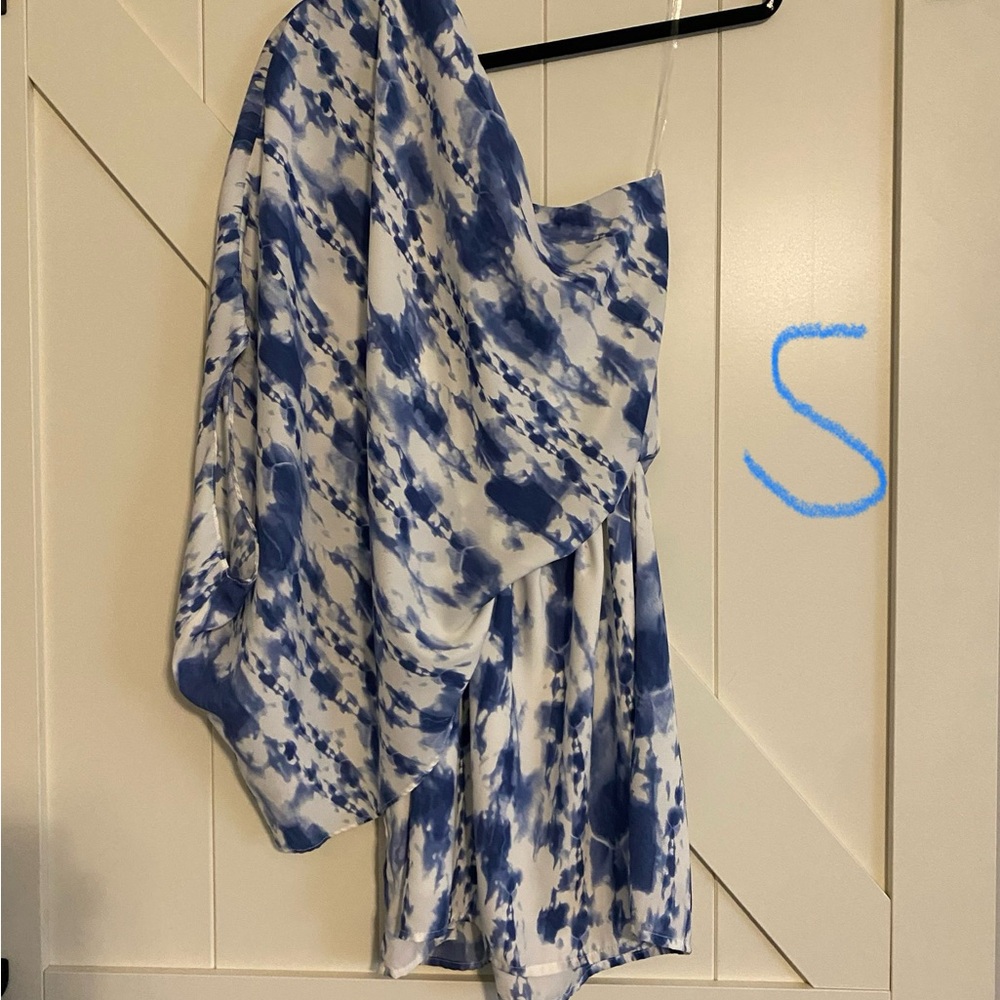 Blue and White Tie-Dye Dress